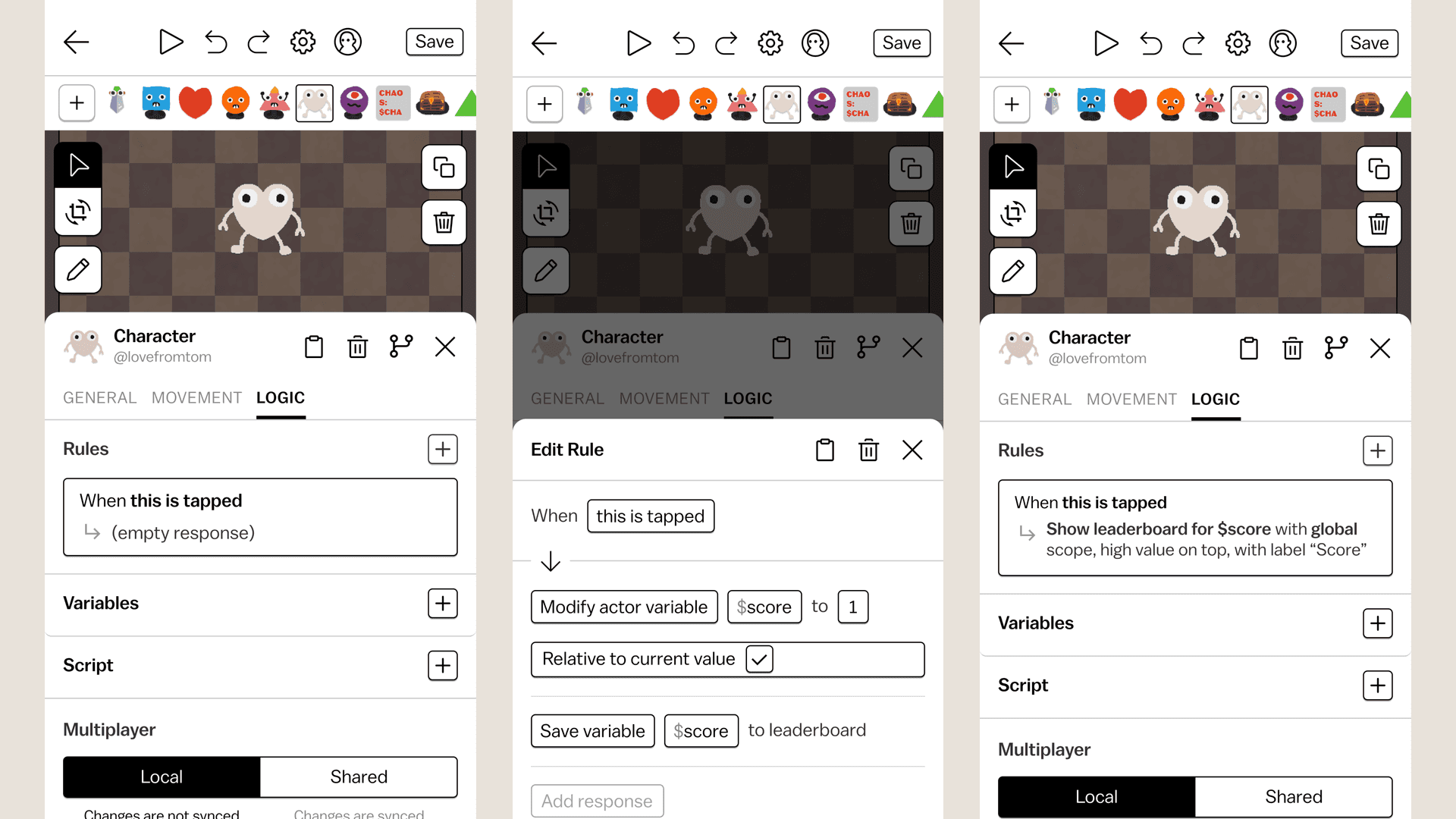 Leaderboard creation in Castle IDE